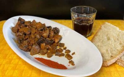 Funghi in padella con Crema di Ventricina Frentana